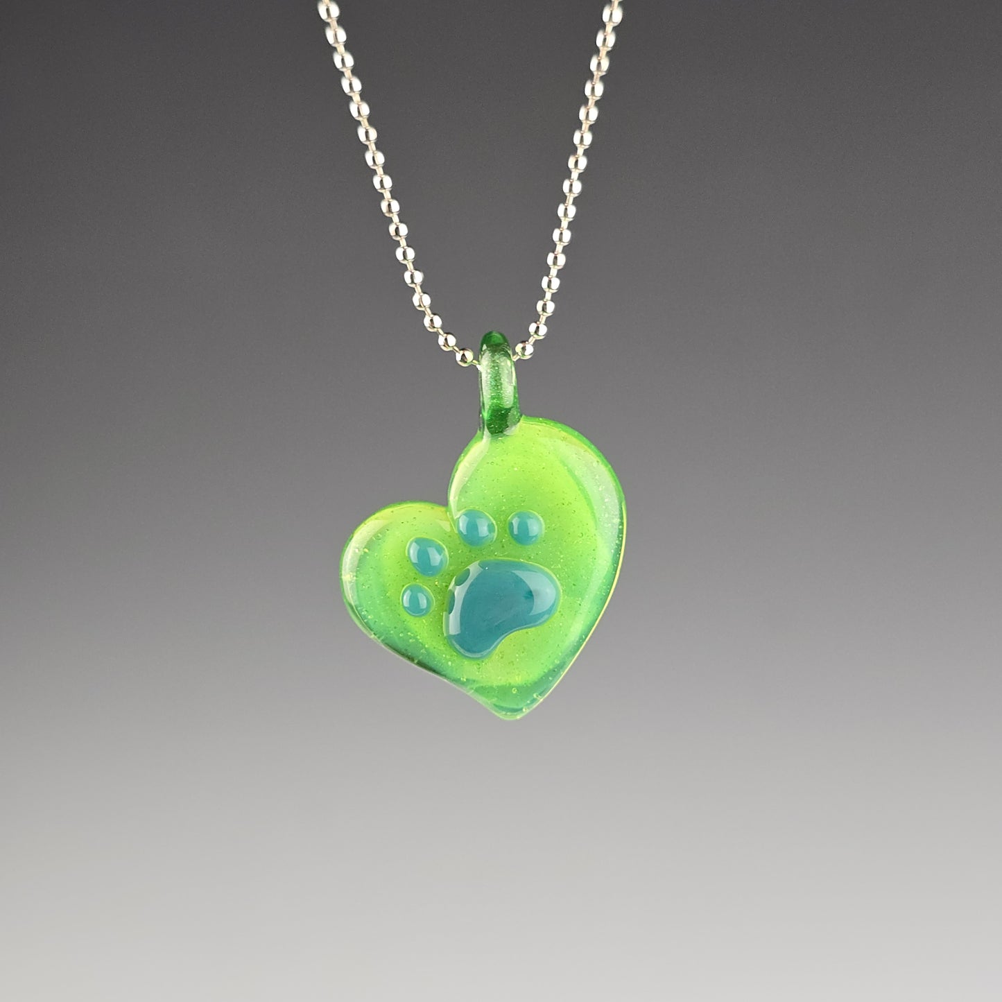 Aqua Paw Print Heart