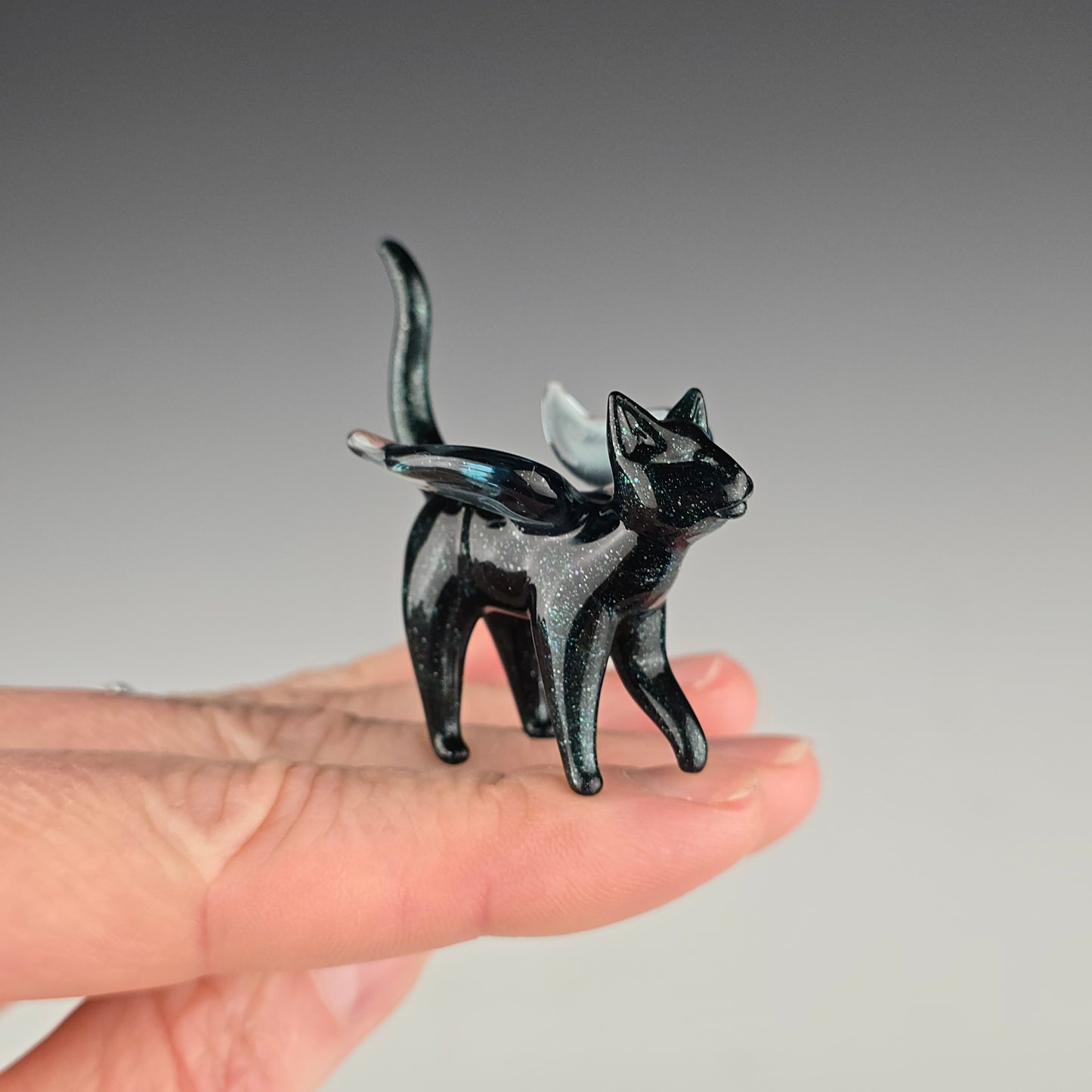 Blue Sparkle Angel Kitty