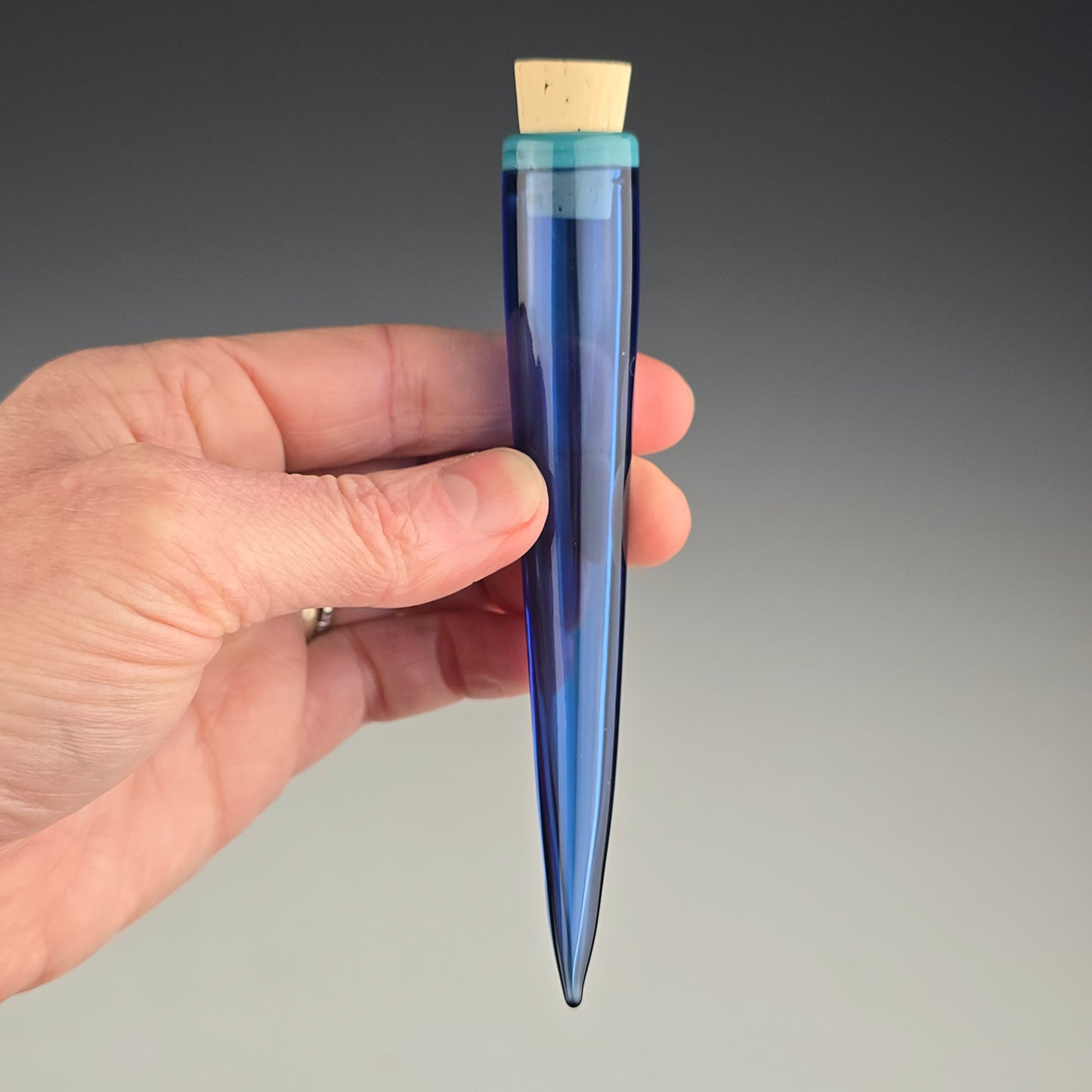 Aqua on Cobalt Whisker Keeper: 4"