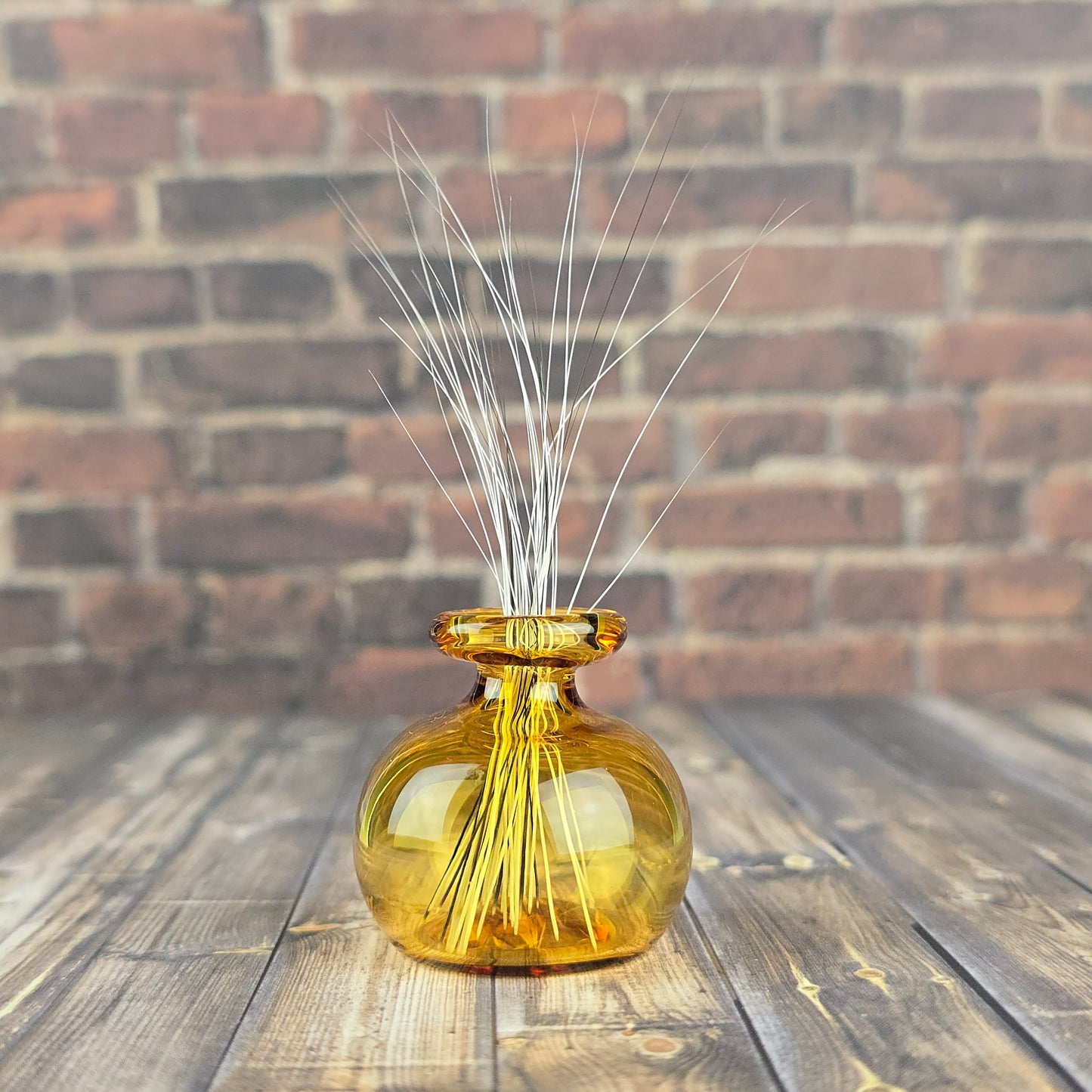 Tall Light Amber Whisker Vase #3