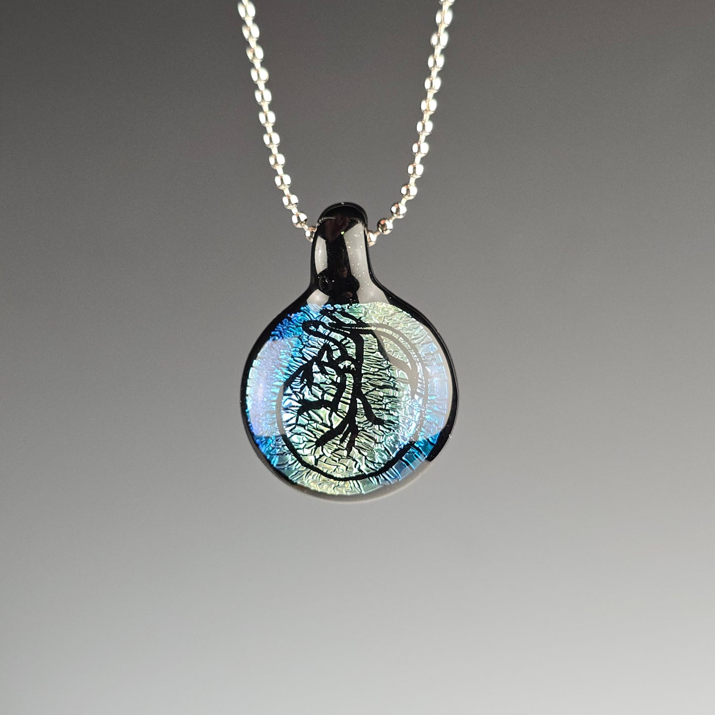 Medium Blue & Gold Dichro: Shrimpin' Kitty