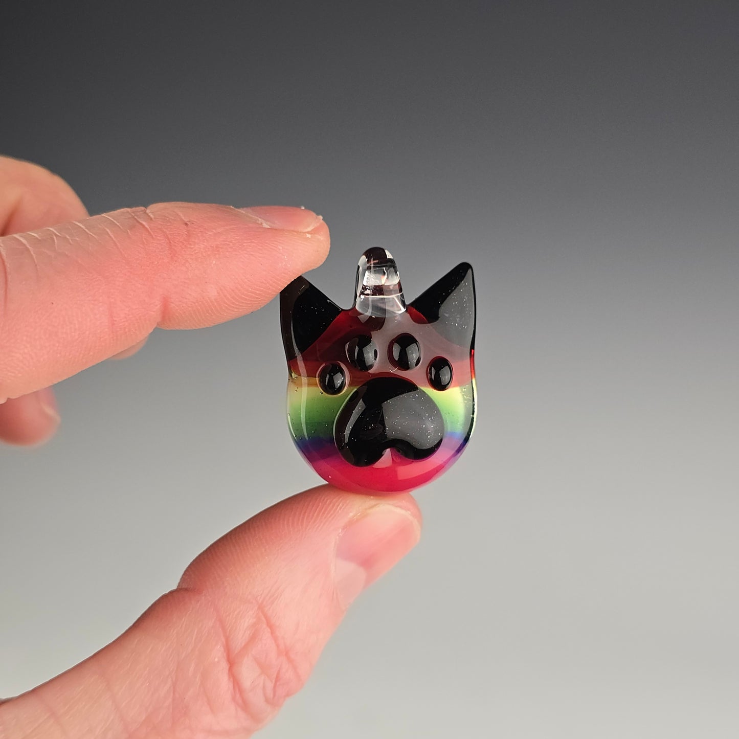 Rainbow Paw Print Kitty Face v2