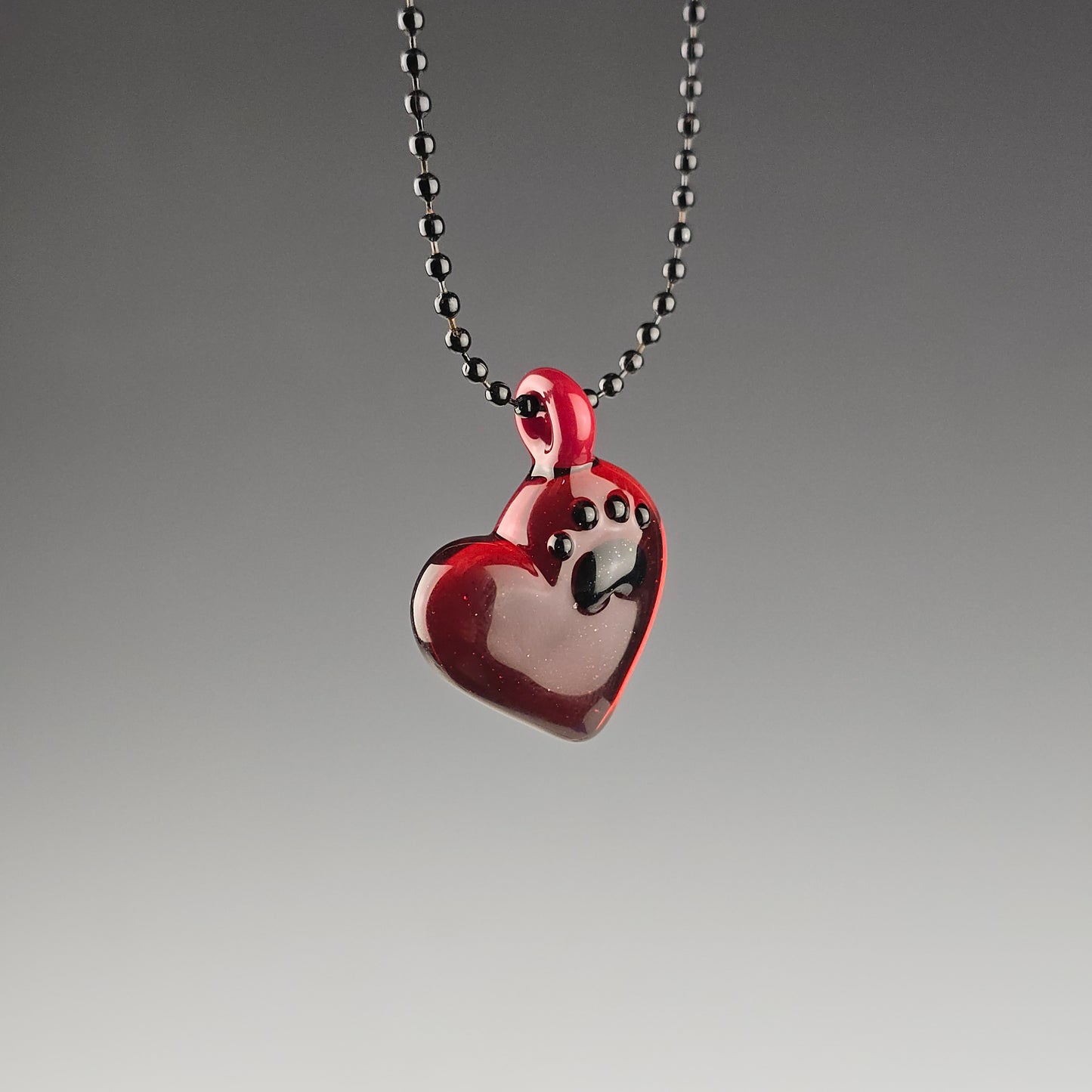 Galaxy Paw Print on Ruby Slippers Heart