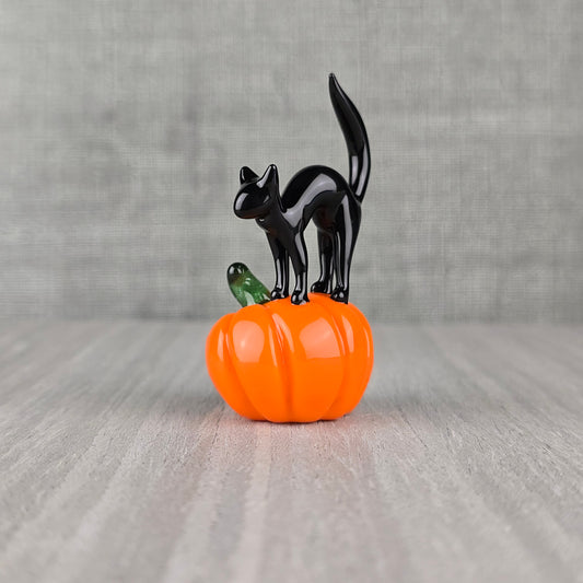 Pumpkin with small Halloween Cat