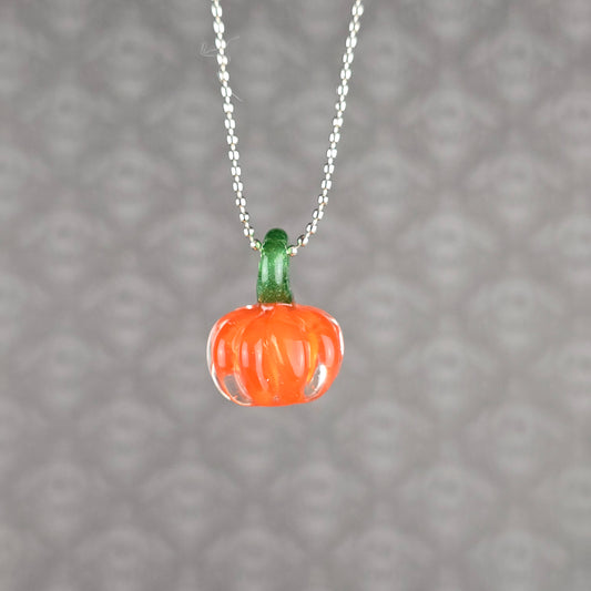 Pumpkin Pendant: UV Lava & Green Stardust