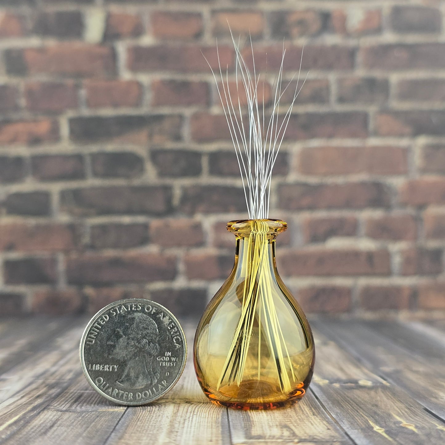 Tall Light Amber Whisker Vase #1