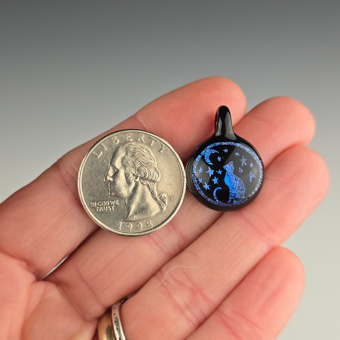 Mini Blue Dichro Moon & Stars Kitty: Galaxy