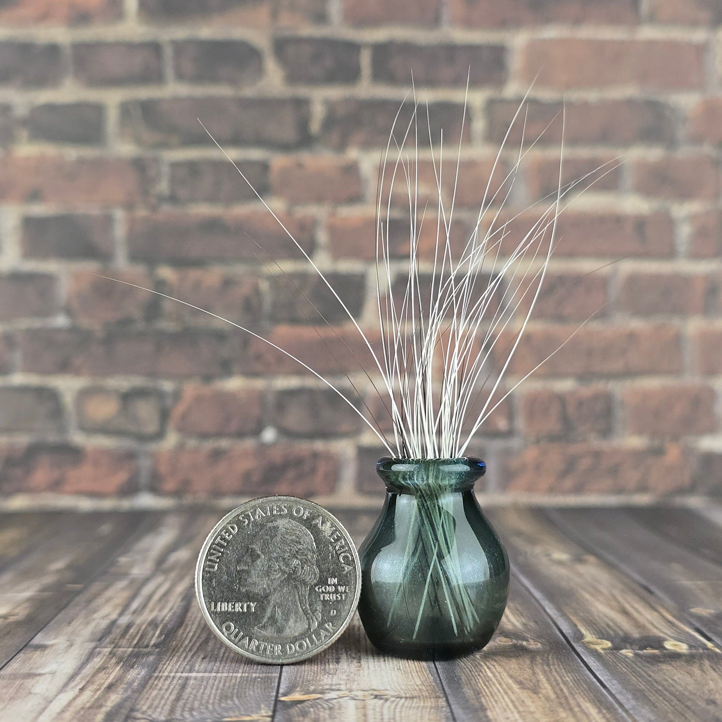 Sparkly Gray Whisker Vase #2
