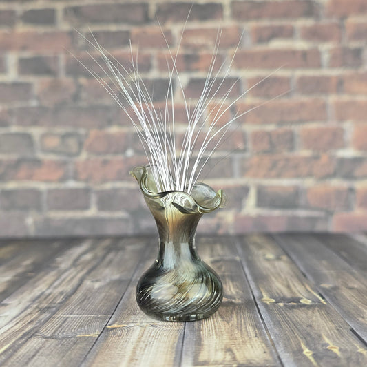 Metallic Ruffle Top Whisker Vase