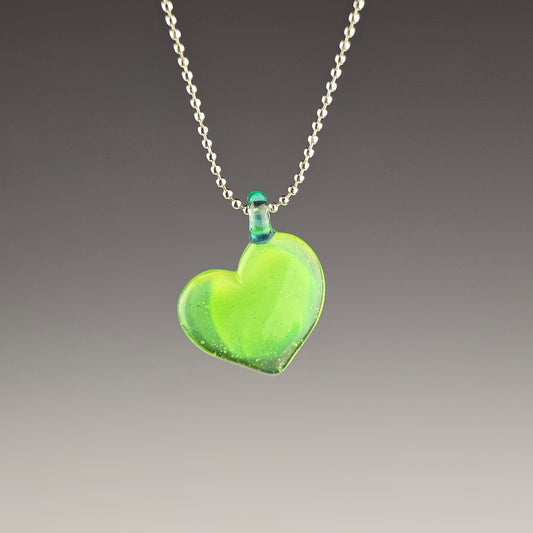 Solid Sparkly Green Heart