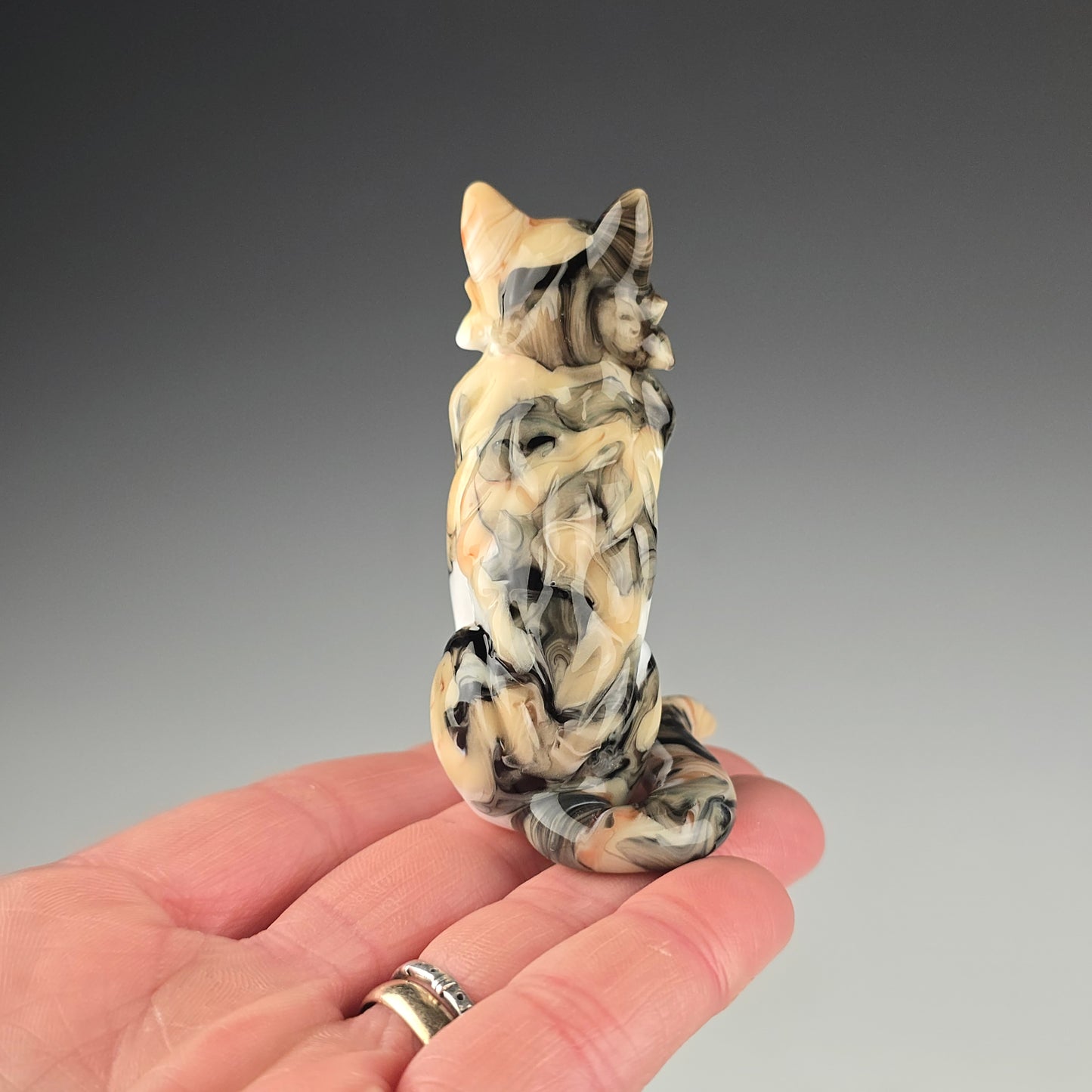 Longhaired Sitting Calico Cat