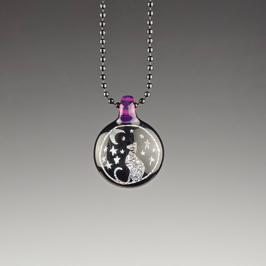 Silver Dichro with Galaxy & Amethyst