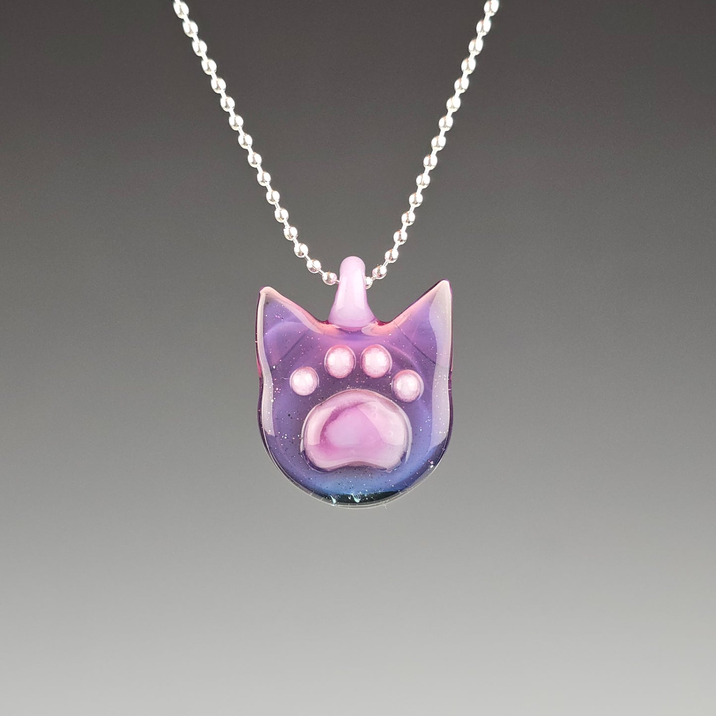 Lavender Paw Print Kitty Face