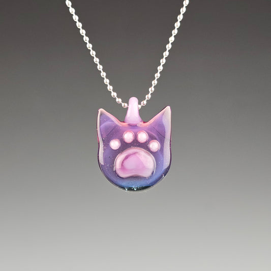 Lavender Paw Print Kitty Face