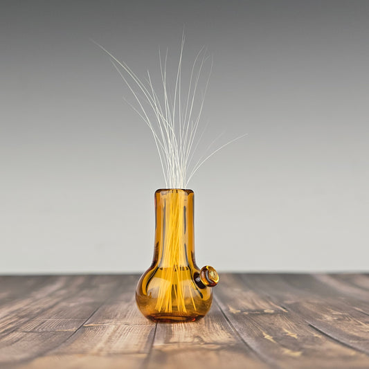 Amber Mini Tube Whisker Vase