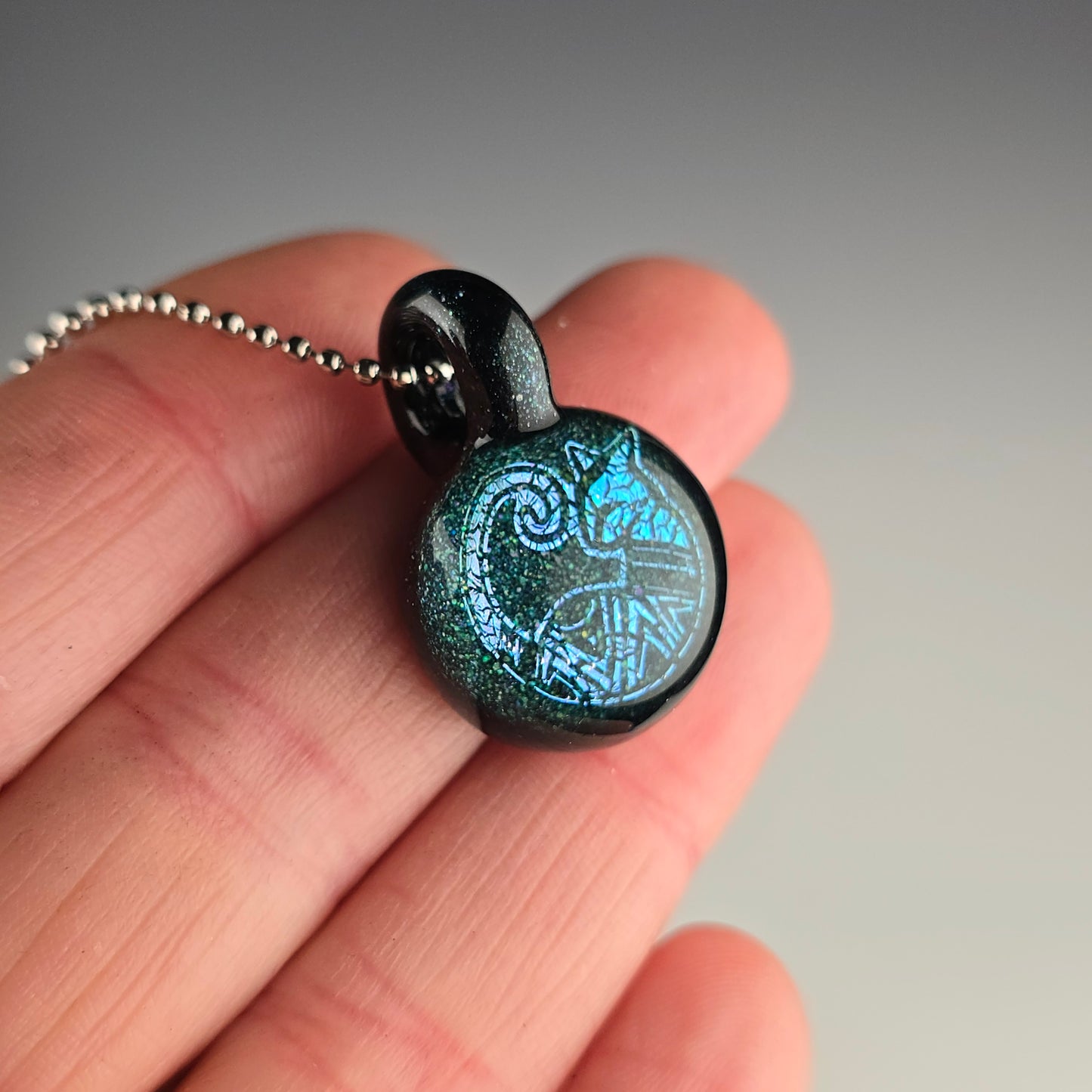 Mini Blue Dichro Aztec: Heavy Blue Leprechaun