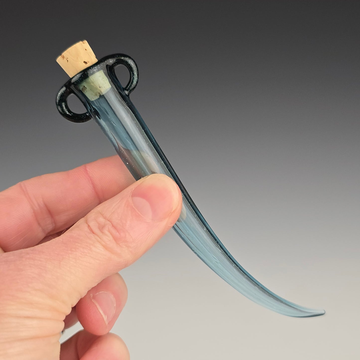 Hanging Whisker Keeper: UV Translucent Blue & Heavy Blue Leprechaun