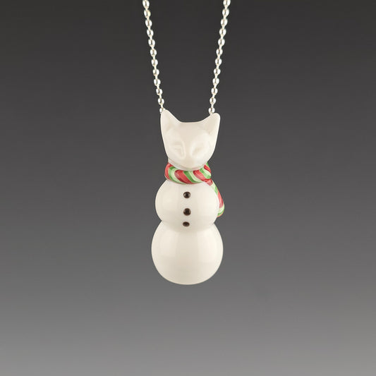 Snowman Kitty pendant (with face detail)
