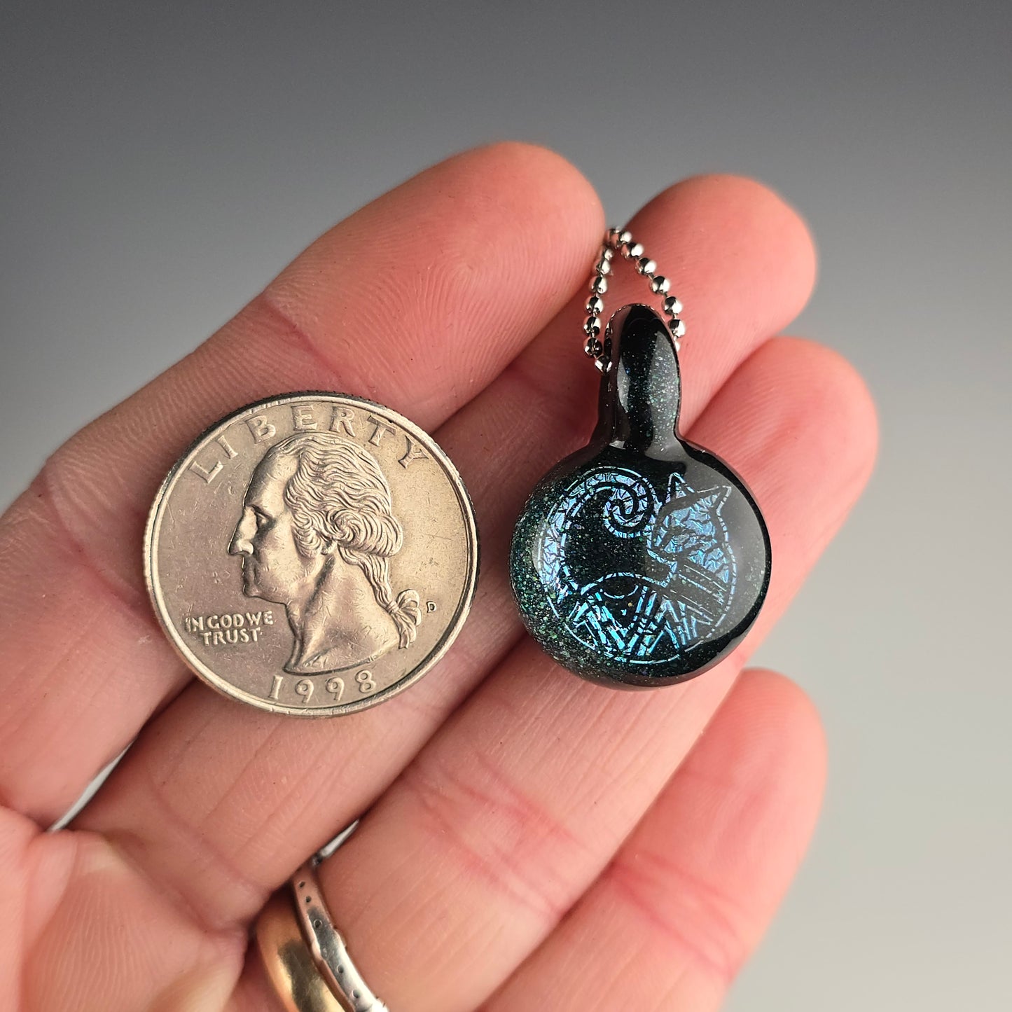 Mini Blue Dichro Aztec: Heavy Blue Leprechaun