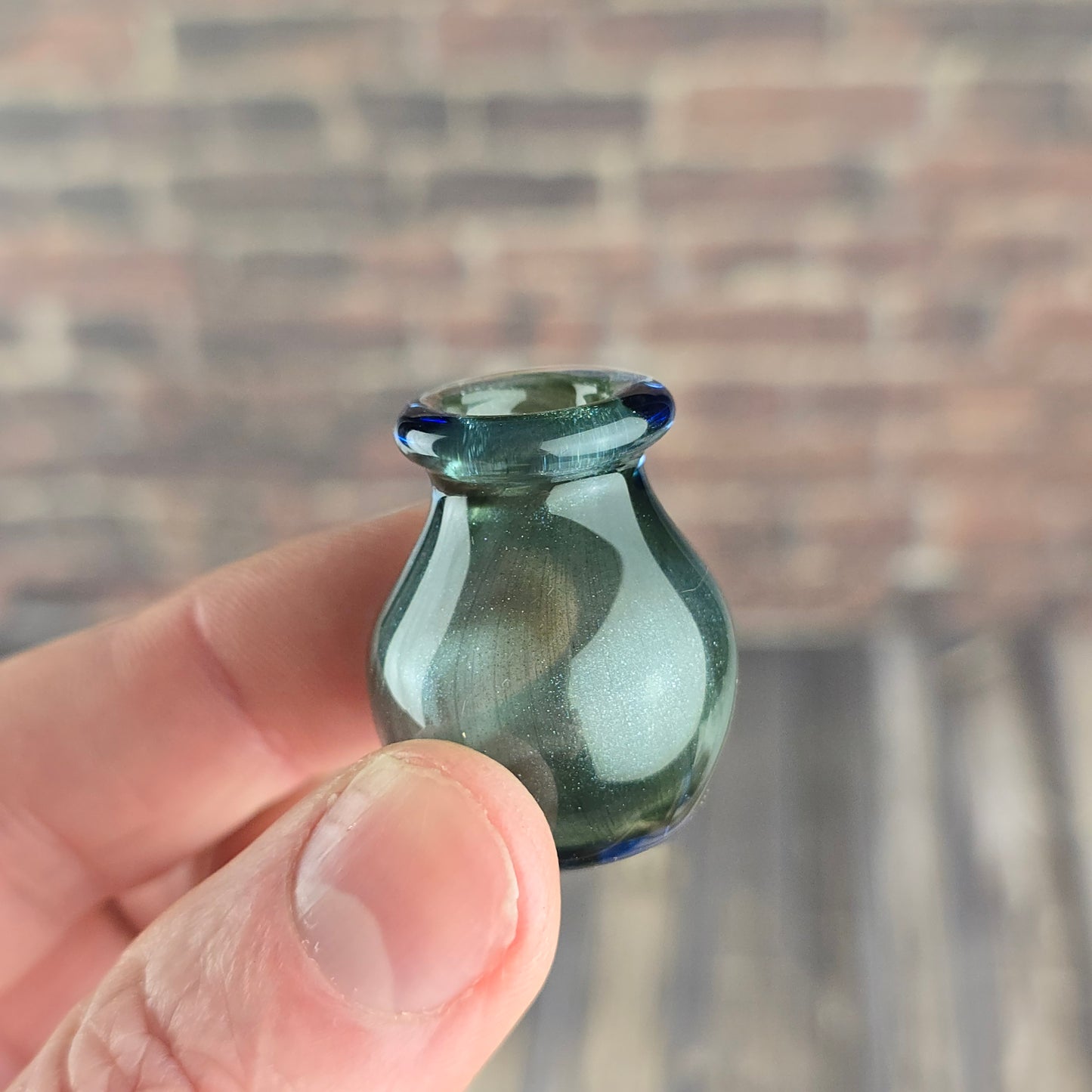 Sparkly Gray Whisker Vase #2