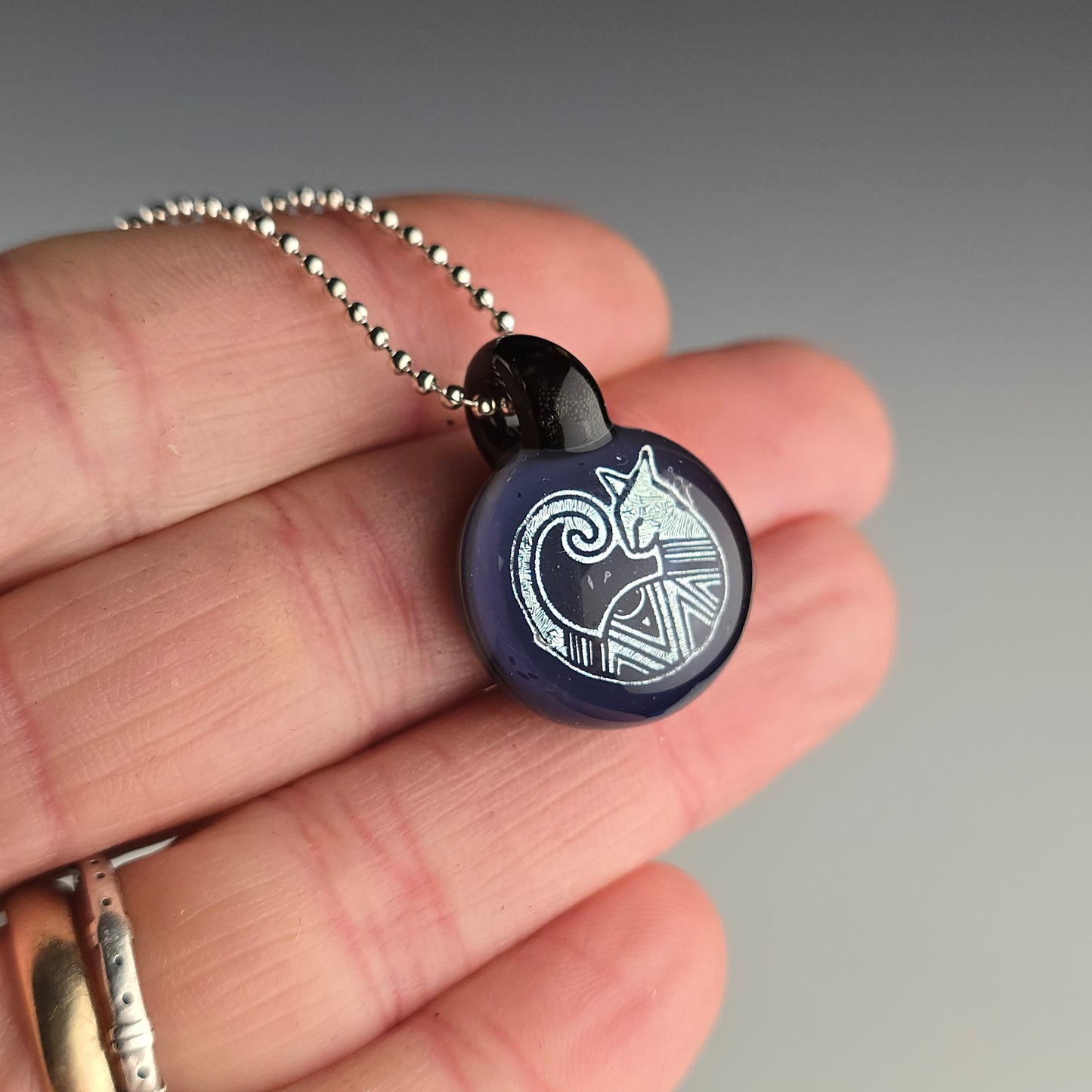 Mini Silver Dichro Aztec: Purple Sable