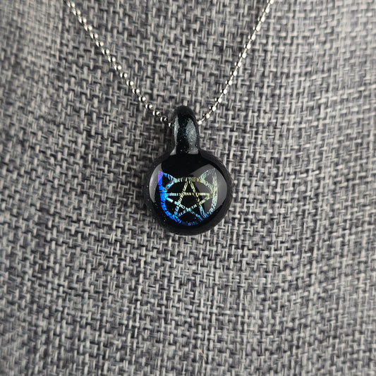 Mini Rainbow Dichro Kitty Face Pentacle: Galaxy Leprechaun