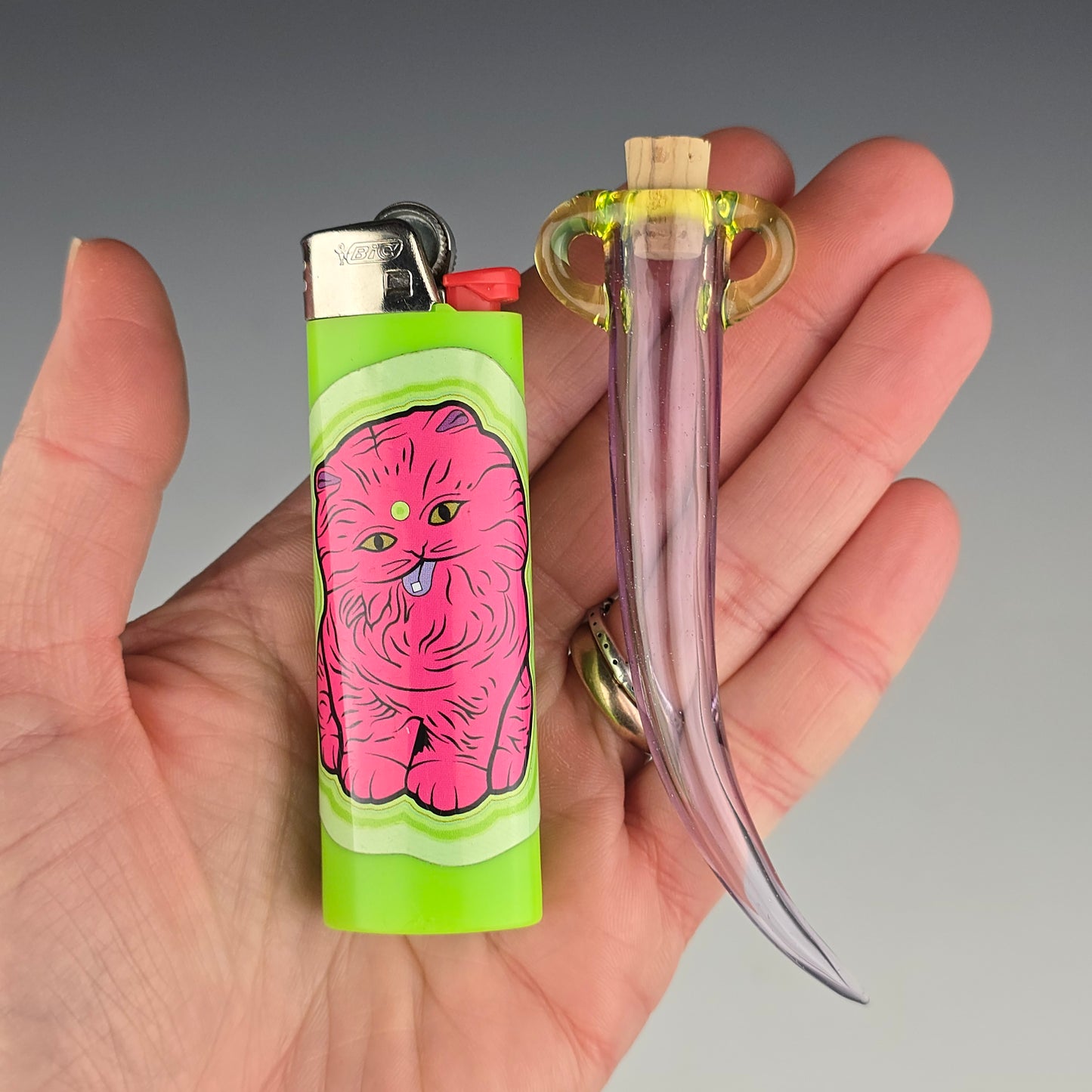 UV Purple Flamingo Whisker Keeper 3.25"