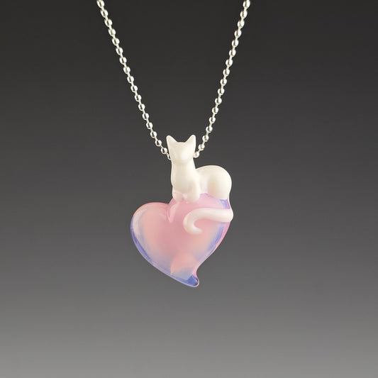 White Kitty on Blossom Heart