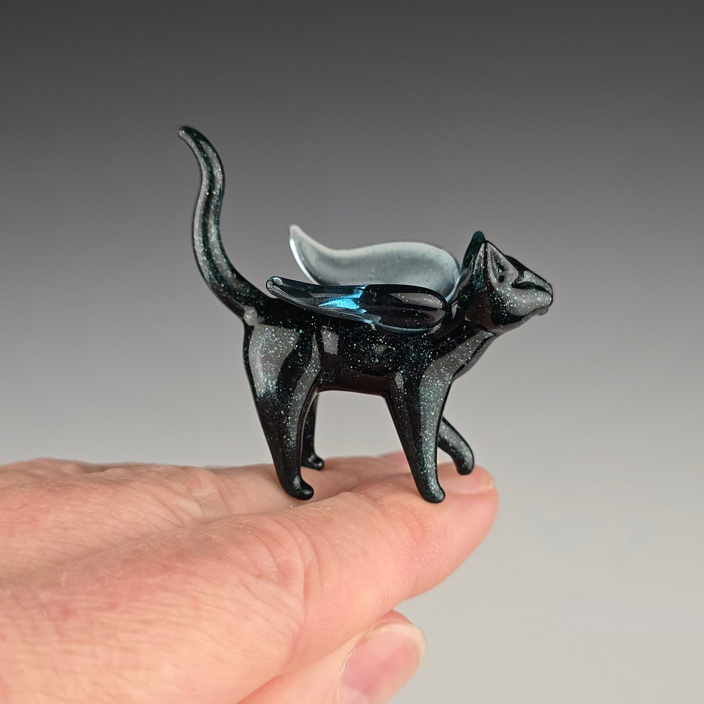 Blue Sparkle Angel Kitty