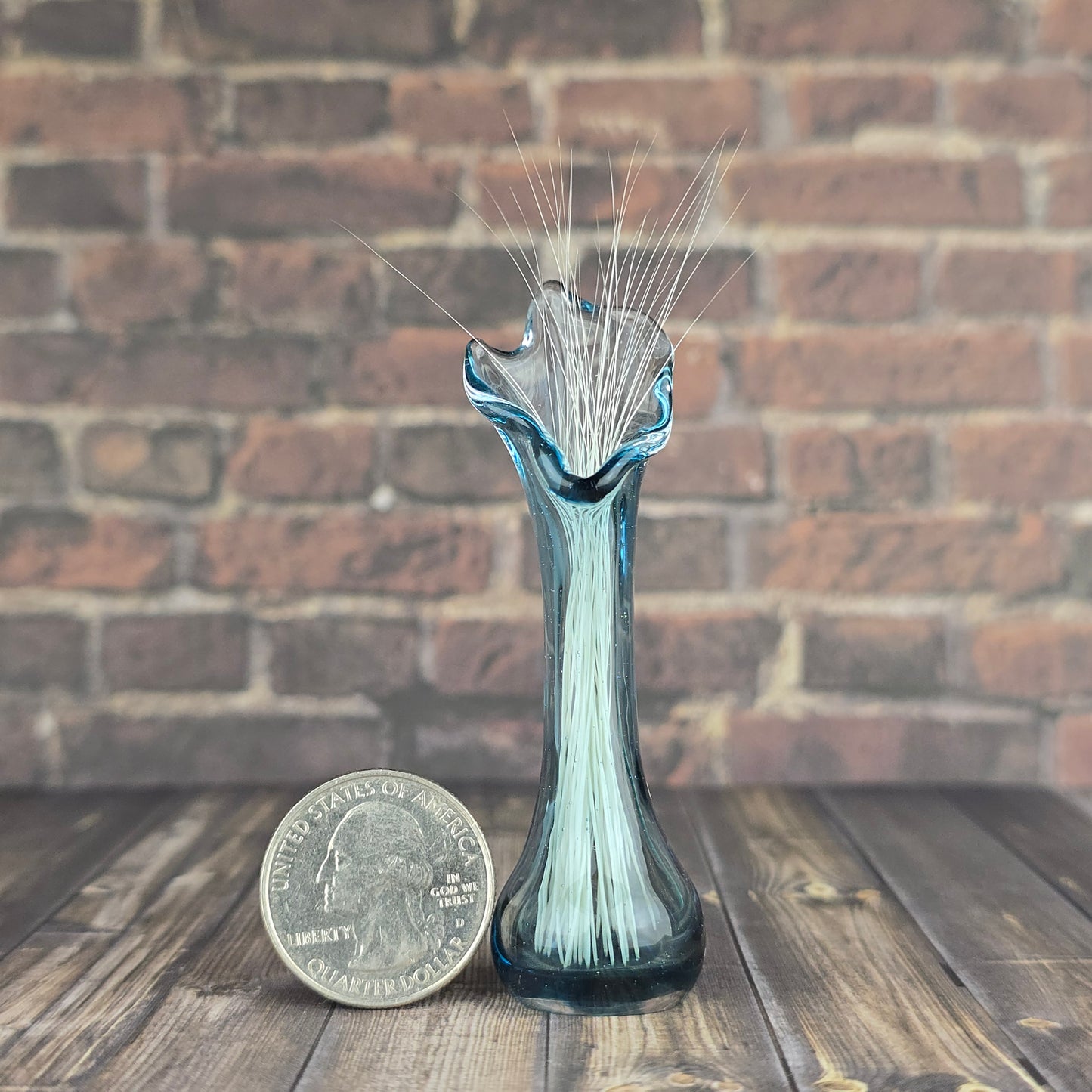 Ice Blue Swung Whisker Vase