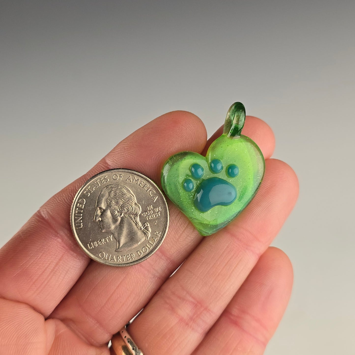 Aqua Paw Print Heart