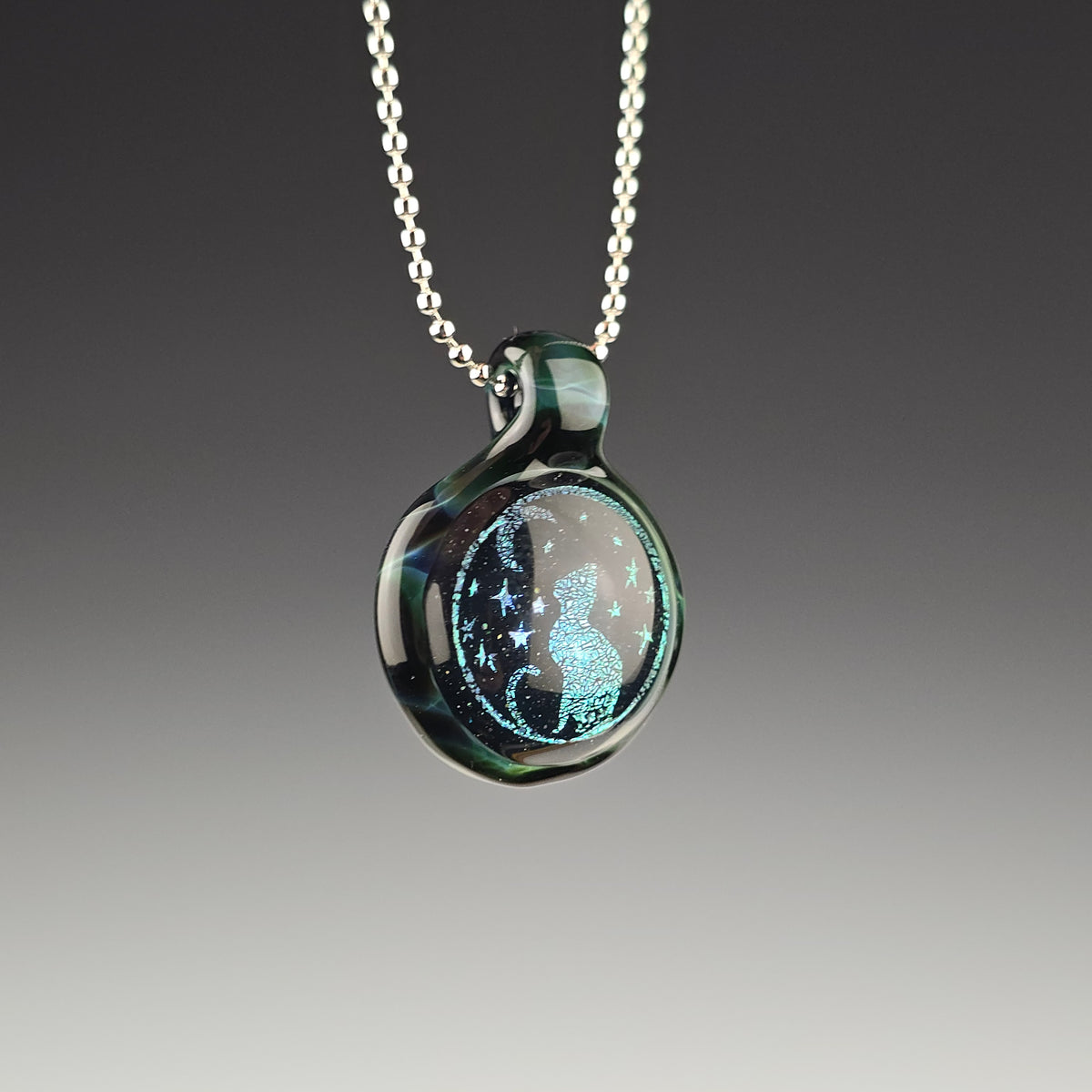 Green Dichro Moon & Stars Kitty with Xenomorph Frame