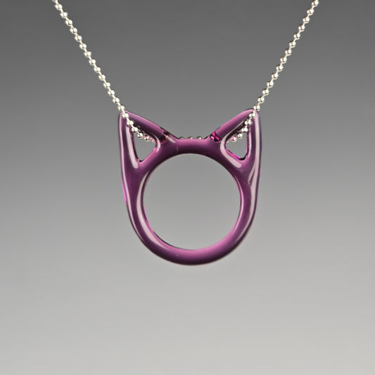 Gold Amethyst Kitty Face
