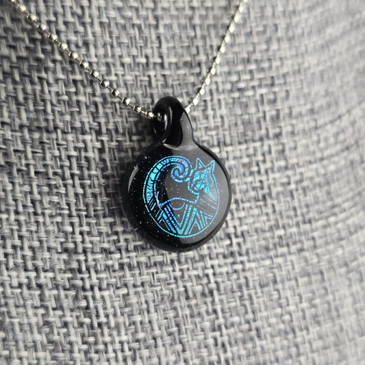 Mini Blue Dichro Aztec: Galaxy Black