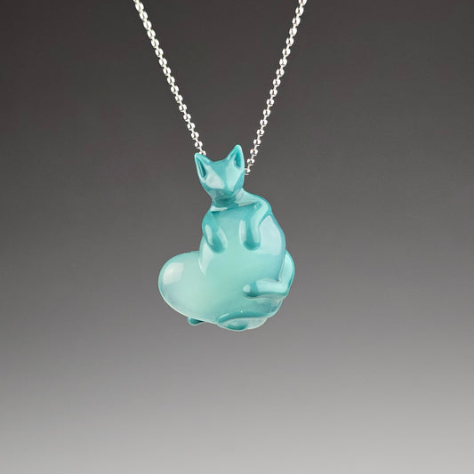 Aqua Clingy Kitty on a Nimbus Heart